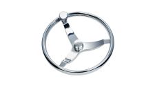 316 cast stainless steel steering wheel - 13.5"  Vision Elite Wheel (716) - w/press fit control knob w/glass ball bearings - Finger Grip Rim - 22° Dish - Fits 3/4” Tapered Shaft