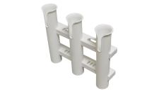 Rod holder rack molded 3pc White HDPE material