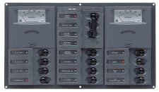 Panel 900-AC3-AM 230V 2 input+ 12 load horizontal mount with analog meter