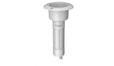 Rod cup holder ABS round top 0 deg. drain barb 3/8" (White)