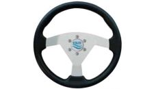 Steering Wheel type 61 Dia. 350 mm silver anodized centre with PU foam grip