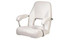 Seat helm SAILOR CHSAILW2 white artificial leather upholstery aluminium frame fixed armrest without pedestal