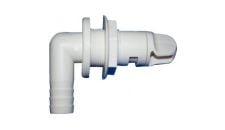 Aerator spray head 90 deg. 3/4 White with shut off valve & fixed flange