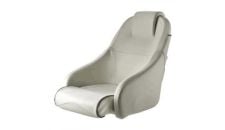 Seat helm QUEEN CHFUS flip-up squab with white artificial leather upholstery. Without pedestal.