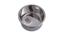 Sink hemispherical 335mm mirror polished with drain cover without waste kit