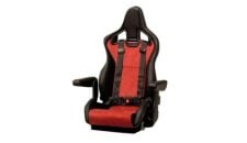 Seat helm Offshore black artificial upholstery adjustable back rest integrated head rest & 4 point belt guide without pedestal