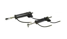 Steering cylinder 900kgm MT0900B 1978cc 300 mm stroke with connectors for 18 mm OD hose (includes flexible hoses 600 mm)