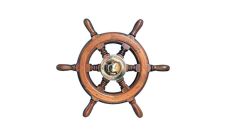 Steering Wheel type 04 Dia. 350 mm Brass fitting 6 Spoke teak wheel & rim