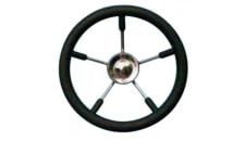 Steering Wheel type 12 Dia. 350 mm Black SS fitting & 5 spokes PU foam rim