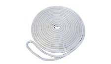 Rope nylon Dia. 9mm 15ft White "double braided 2109kg breaking load (dock line) with 12" loop
