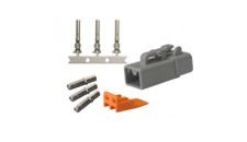 Repair pack DTP 4 cavity plug includes 1 x 4 way plug, 1 x 4 way wedge lock & 5 x solid contact socket, 5 x stamped & formed contact & 2 x cavity plug
