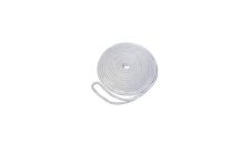 Rope nylon Dia. 9mm 15ft White "double braided 2109kg breaking load (dock line) with 12" loop