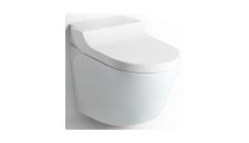 Toilet Relax wall mount 12V white including multi-function soft close seat with bidet function without flush controls & water inlet device