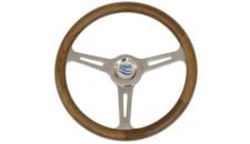 Steering Wheel type 57 Dia. 350 mm SS hub & spoke with teak rim