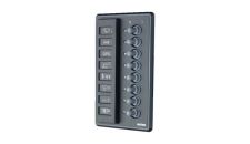 Panel P8FA 8 way 12/24V 60A max toggle switches LED backlight IP64 (includes 16 blade fuses)
