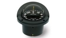 Compass HF-742 flush mount 3-3/4 FlatCard dial 12V Green night light built in compensator "Helmsman series" Black (Note: Compasses are standard balanced for Zone 2)