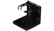 Drink holder fold-up black 2 rings polycarbonate 4-5/8" H x 4-9/16" W x 4-3/4" D