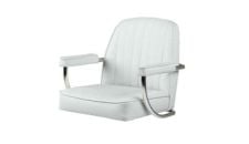 Seat helm "California high" white artificial leather upholstery fixed armrest & backrest
