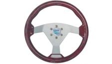 Steering Wheel type93 Dia.350 silver anodized centre Radica/briar textured sport rim
