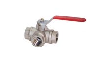 Valve ball 1/2" 3-way Nickeled Brass (Nickel plated) L-flow suitable for water & diesel oil