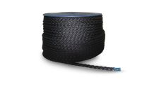 Rope polyester Dia. 18mm 8 strand braided Black 5100kg breaking load