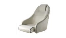 Seat helm KING CHFUSW flip-up squab with White artificial leather upholstery without pedestals