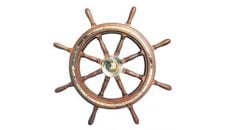 Steering Wheel type 09 Dia. 650 mm Brass fitting 8 spoke teak wheel & rim