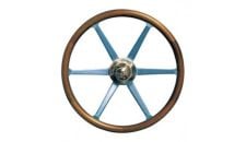 Steering Wheel type 11 Dia. 600 mm Brass fitting 6 Aluminium spoke & teak rim