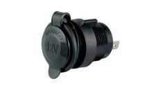 Receptacle 12V Black with mouting plate SeaLink Deluxe series