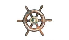 Steering Wheel type 01 Dia. 350 mm Brass fitting 6 Spoke teak wheel & rim