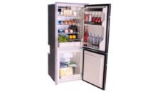 Refrigerator+freezer Cruise 195L inox 12/24V+110/230V vent cooled right hinged inox door & panel with flush mounting 3 side frame (130+65) (Obsolete)