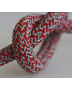 Rope polyester dia. 14 mm 13500kg breaking load silver with black 12-strand braided (price per meter)