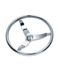 316 cast stainless steel steering wheel - 15.5" Vision FX Wheel (714) - stainlees steel finger grip rim - 22° dish - Fits 3/4" tapered shaft - W/Control Knob