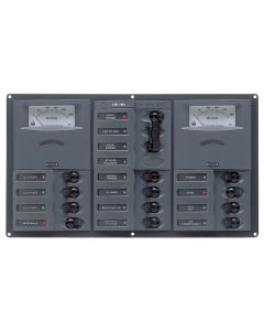 Panel 900-AC3-AM 230V 2 input+ 12 load horizontal mount with analog meter