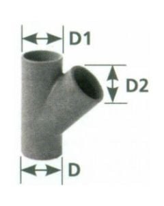 Y piece equal 100 mm PVC air divider