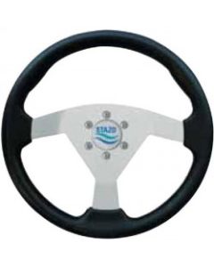Steering Wheel type 61 Dia. 350 mm silver anodized centre with PU foam grip