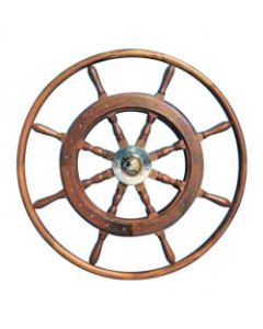 Steering Wheel type 08 Dia. 700 mm Brass fitting 8 spoke teak wheel & rim