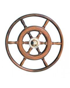 Steering Wheel type 05 Dia. 400 mm Brass fitting 6 Spoke teak wheel & rim