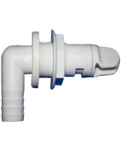 Aerator spray head 90 deg. 3/4 White with shut off valve & fixed flange