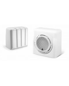Subwoofer 10" FS110-W5-CG-WH in White fibreglass sealed enclosure with classic grille