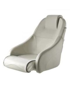 Seat helm QUEEN CHFUS flip-up squab with white artificial leather upholstery. Without pedestal.