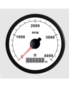Gauge rpm/hour counter TACHW white 12/24V (0-4000 rpm) cut-out Dia. 100 mm
