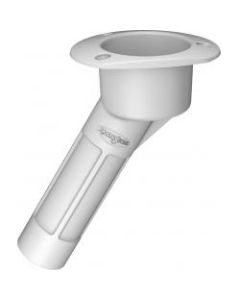 Rod cup holder ABS oval top 30 deg. No Drain rod (White)