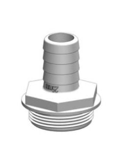 Hose connector White 1-1/2" x 25mm Male BSP GRP