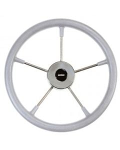 Steering wheel KS32G Dia. 320 mm SS316 spoke, cap & rim with Grey RAL704 PU foam layer (suitable for outboard engines up to 55HP)