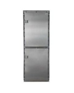 Refrigerator+freezer combi 220L inox 12/24V right hinged inox double door & panel with flush mounting 3 side frame