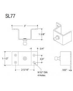 Bracket SL77 zinc plated U type forward 10mm ball pem & 4 holes