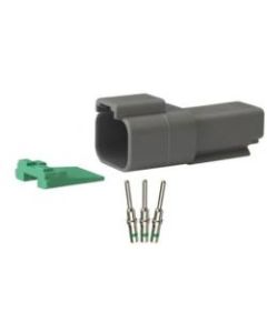 Repair pack DT 2 cavity receptacle includes (1) 2 way receptacle, (1) 2 way wedge lock & (3) pins