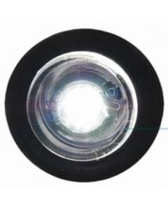 Light white LED mini courtesy 12V with black rubber grommet