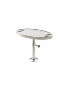 Table oval 450 x 760 mm PTT5070 manual adjustable 500-700 mm aluminium pedestal removable from base Dia.178 mm